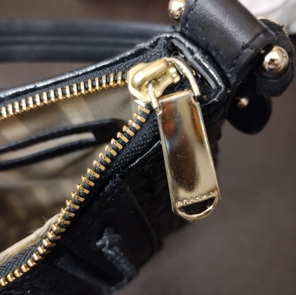 Brahmin Weslynn Black Crocodile-Embossed Shoulder Bag - Picture 15 of 16